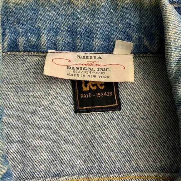 Vintage Lee Denim Jacket M Med Wash Pockets - Picture 7 of 8